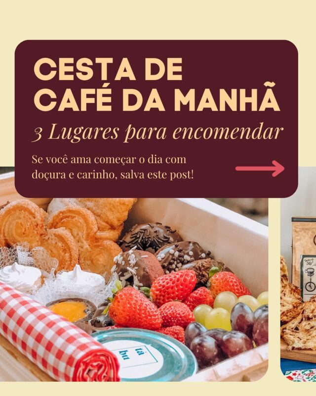 Se tem coisa melhor que receber uma cesta de café da manhã, é receber a cesta certa pra você. ☕🍞🍰

Pra quem quer surpreender alguém especial ou se dar um presente cheio de sabor, aqui vão 3 lugares em Curitiba que fazem cestas inesquecíveis — cada um com um estilo diferente, e todos com muuuito carinho envolvido. 💛

✨ Tem opção com assinatura de chef renomado (@fabianomarcolini),
✨ Curadoria refinada de fornecedores (@tabuacomarte),
✨ Ou doces artesanais com bolo chiffon pra derreter o coração (@chiffoncakecuritiba).

Marca aqui quem merece ganhar uma dessas cestas e salva esse post pra quando quiser encomendar! 💌

#Curitidoce #CaféDaManhãCuritiba #CestaDeCafé #CestaGourmet #CaféDaManhã #CuritibaGastronômica #DicaCuritidoce #CuritidoceIndica #ComerEmCuritiba